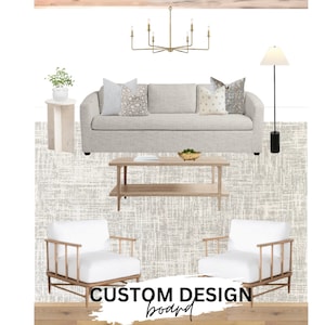 Custom Interior Decorating | Design board for Living Room, Bedroom, Kids Room, Dining Room