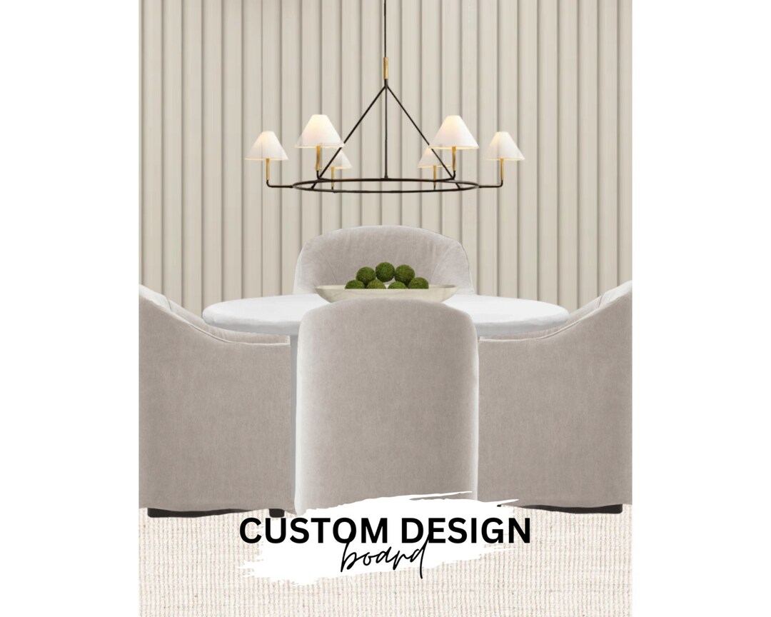 Custom Interior Decorating | Design Board for Dining Room | Room Design ...