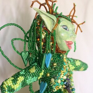 Woodland Fairy Beaded Art Doll image 3