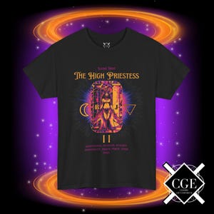 Camiseta unisex mágica de cartas del tarot, regalo bohemio, gitano, de alta sacerdotisa, de fantasía oculta, para él y para ella, para cualquier ocasión.
