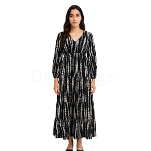 Tie Dye Maxi Dress: Boho V-Neck Backless Layered Dress