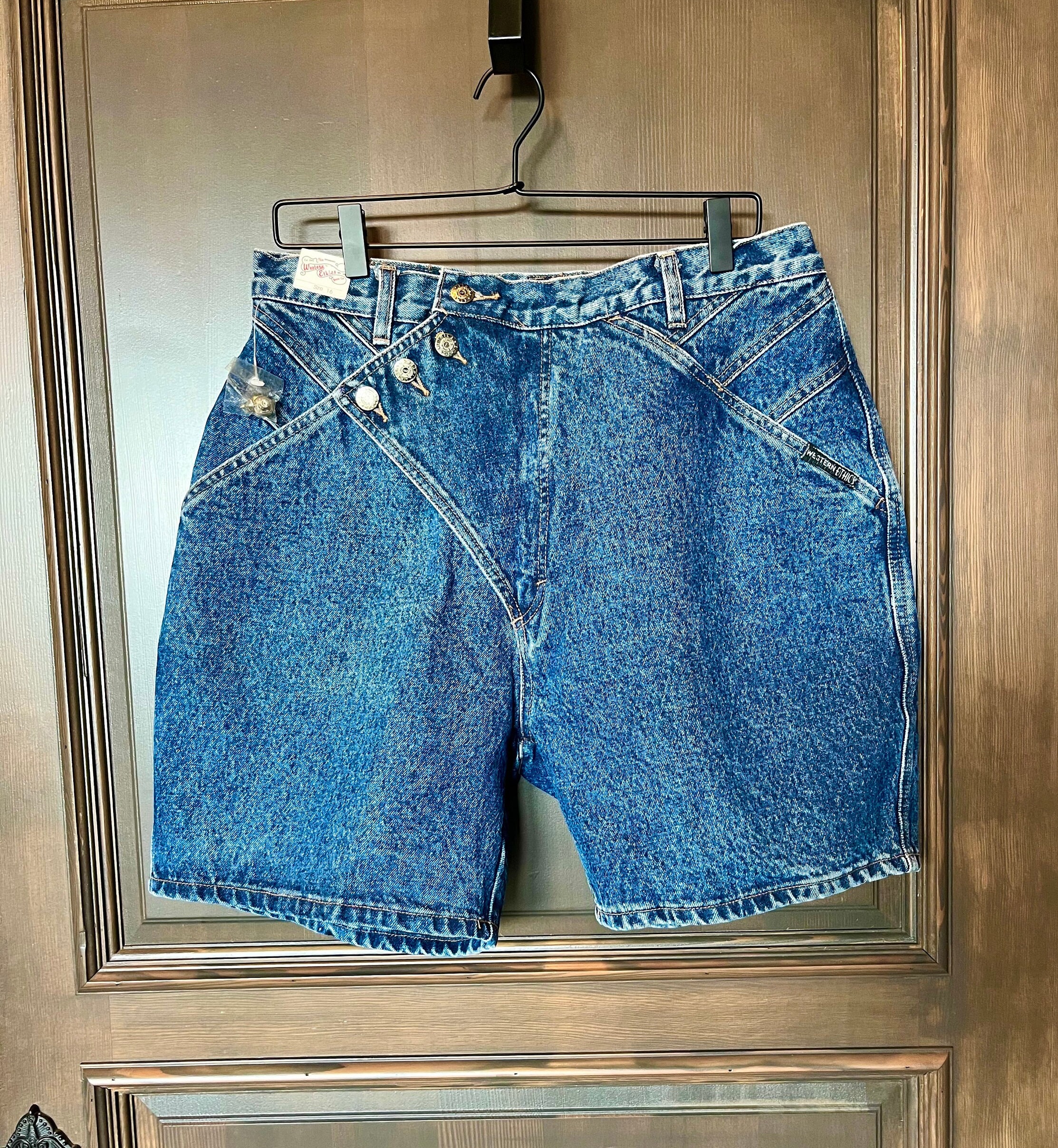 Clother Ethical Denim Shorts Vintage Western Jean Shorts, Western