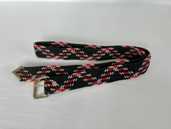 Western Nylon Cord Braided Belt. Black with Red a… - image 2