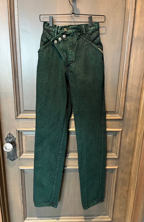 Western bareback jeans, Vintage 1990s denim, dark… - image 2