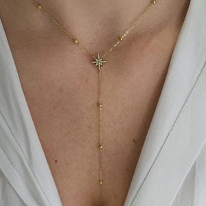 Gold stainless steel Y-necklace