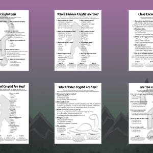 Printable Cryptid Activity Pages - Instant Digital Download - Etsy