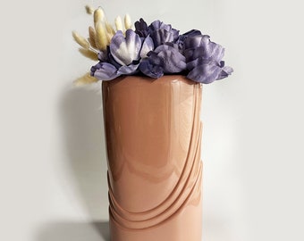 Vintage 1990's Pink Mauve Flower Vase