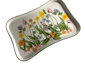 90s Floral Vintage Coloful Serving Tray