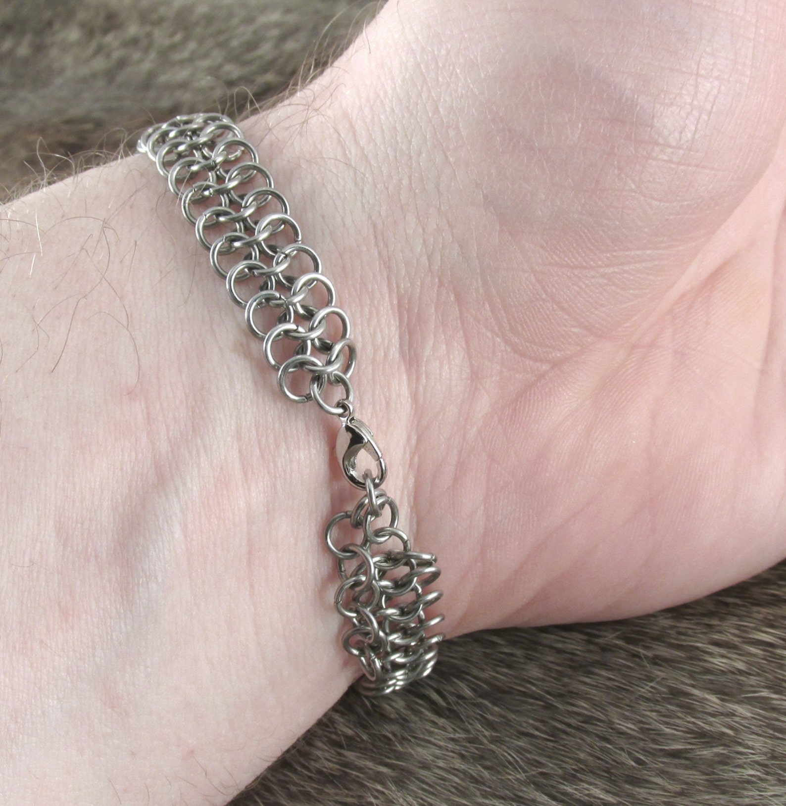 Chainmaille Stainless Steel European 4 in 1 Band Bracelet | Etsy