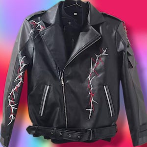 Sylus Jacket Cosplay Outfit. Love and Deepspace, Biker Fashion, Cyberpunk leather coat, Streetwear, aliencore style, Sci-fi enthusiasts