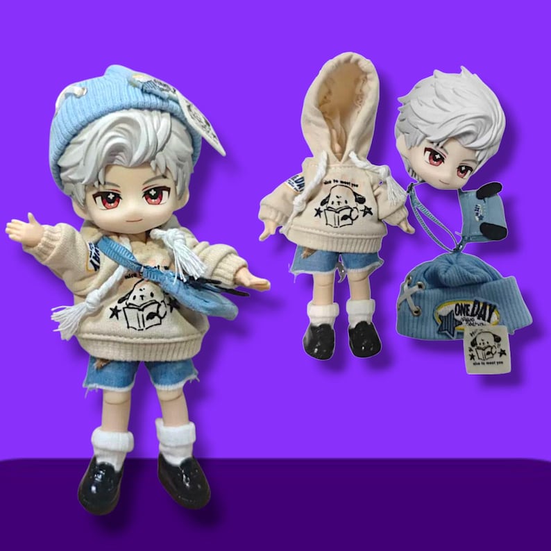 Full Doll Set Sylus, Xavier, Zayne, Rafayel OB11 Doll Head, Love and Deepspace Custom Nendoroid, Handmade Fan Art, 2.0 doll body with cloth