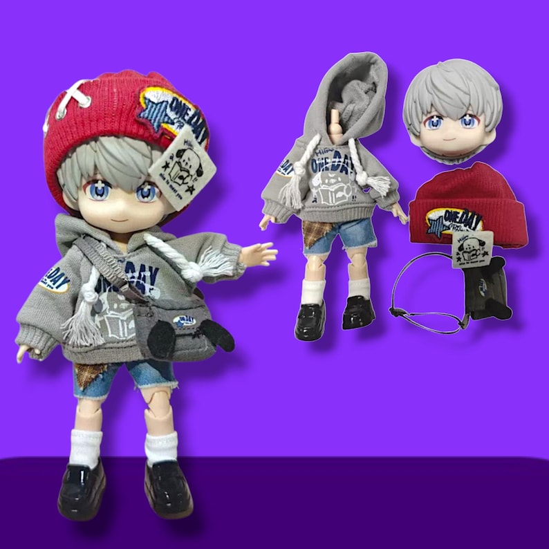 Full Doll Set Sylus, Xavier, Zayne, Rafayel OB11 Doll Head, Love and Deepspace Custom Nendoroid, Handmade Fan Art, 2.0 doll body with cloth