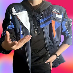 Traje de cosplay de Caleb Jacket. Love and Deepspace, moda motera, abrigo cyberpunk.