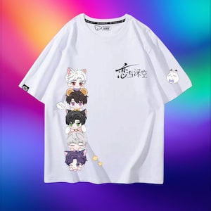 T-shirt Love and Deepspace, Zayne, Xavier, Rafayel Sylus Caleb Unisex Summer cotton T-shirt, Gamer Gift, Surprise Themed gift for fans