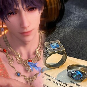 Anillo Rafayel, regalo con temática de amor y espacio profundo, joyería LADS personalizada, anillo de circón, joyería para mujer, tamaño personalizable, caja para fanáticos, juego