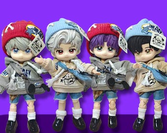 Love and Deepspace OB11 Doll Set, Sylus, Xavier, Zayne, Rafayel, Handmade Nendoroid Fan Art