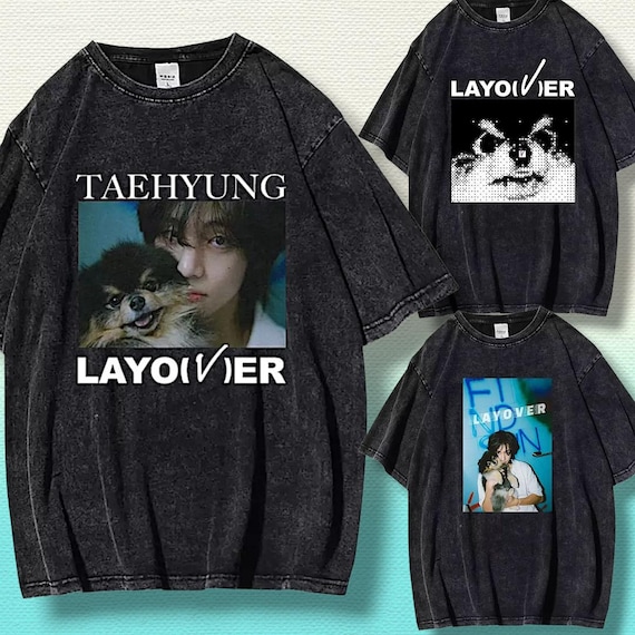 BTS Tシャツ V BTS V Retro T-shirt, Kim Taehyung Acid Wash Oversize Shirt, K Pop