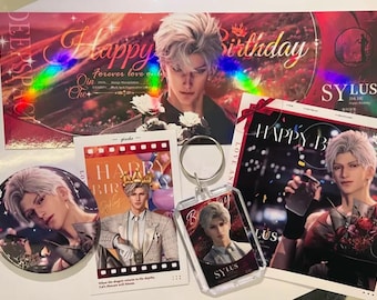 Birthday Gift Kit Love and Deepspace, Themed gift package, Sylus Gift Box for fans, Keychain, Polaroid, Button pin, Postcard, Surprise set