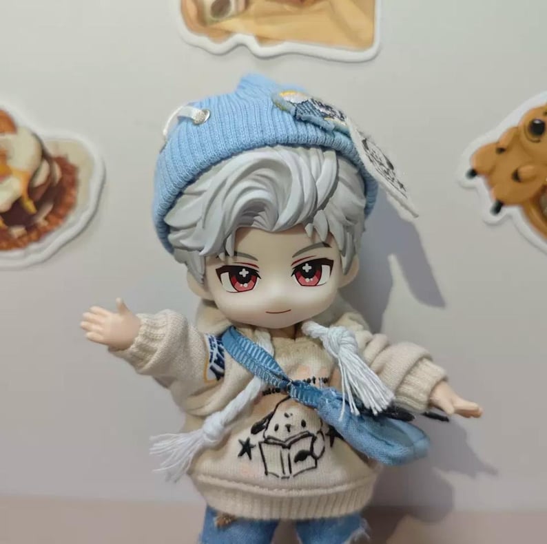 Full Doll Set Sylus, Xavier, Zayne, Rafayel OB11 Doll Head, Love and Deepspace Custom Nendoroid, Handmade Fan Art, 2.0 doll body with cloth