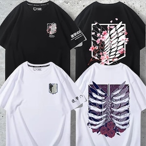 Attack on Titan T-shirt Eren, Manga Summer cotton T-shirt, Retro Anime Graphic Tee, 90s Style, Old School Anime Streetwear Gift