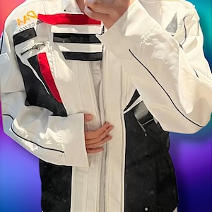 Caleb Jacket Cosplay Outfit. Love and Deepspace, Biker Fashion, Cyberpunk coat, Streetwear, aliencore style, Sci-fi enthusiasts