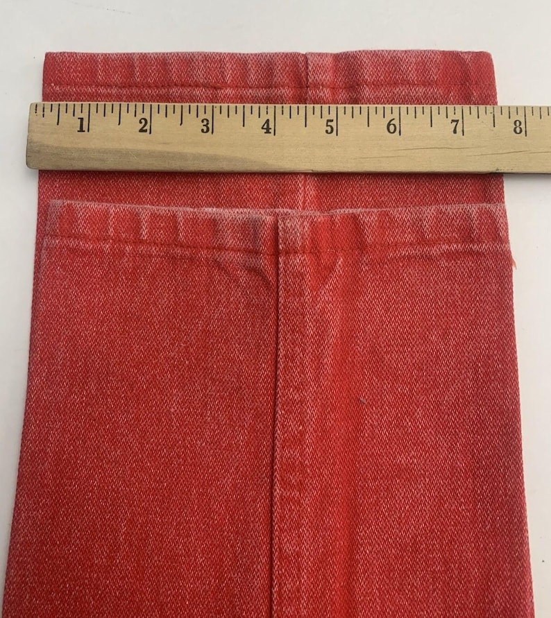 Jean VTG Wrangler pour femme 1 x 34 coupe cowboy, délavé à l'acide occidental rouge-orange Rodeo image 6
