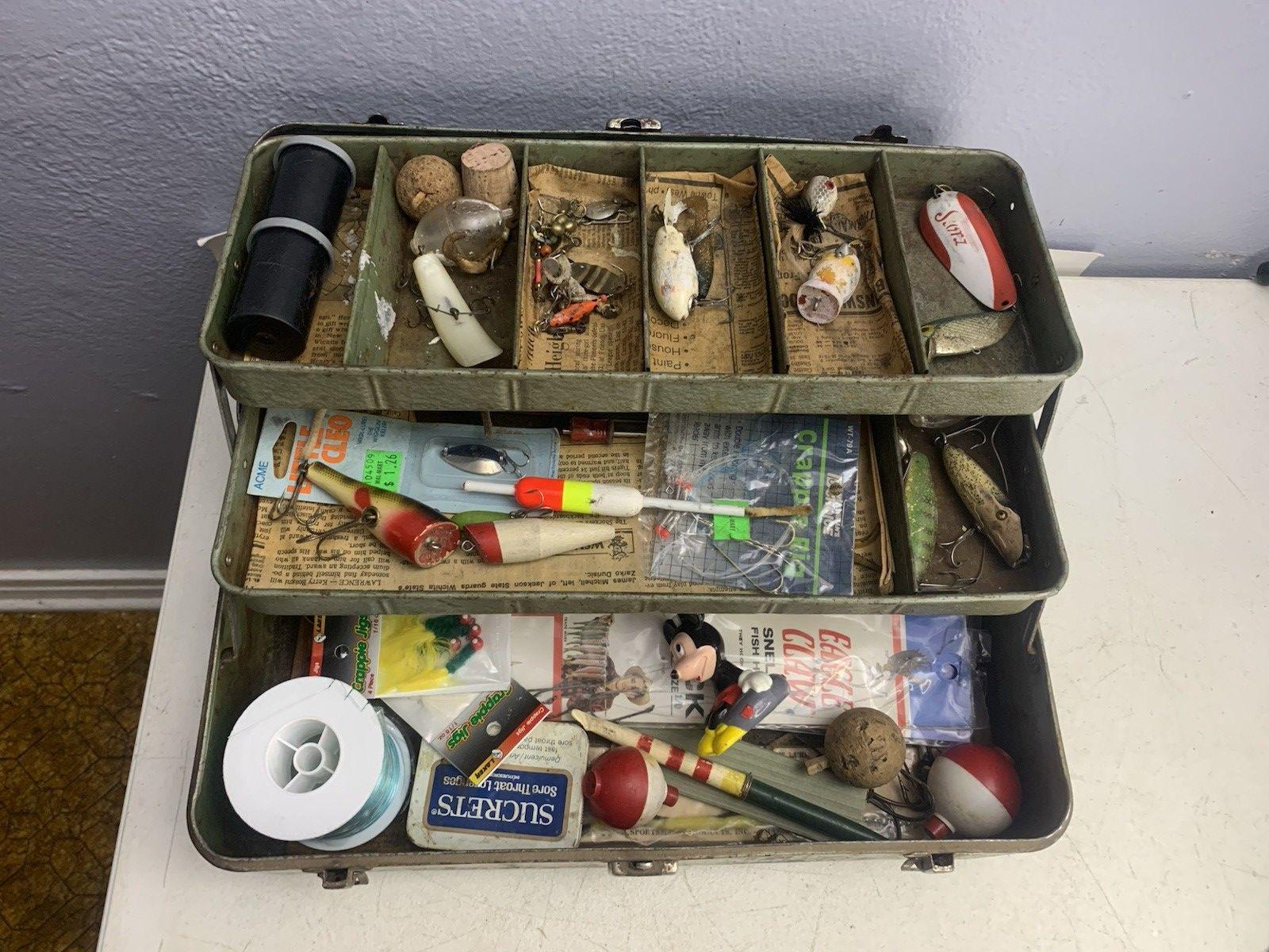 Vintage Blue Metal Tackle Box - Etsy