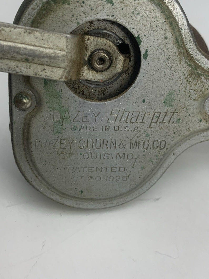 Dazey Sharpit Hand Crank Knife Sharpener Grinding Wheel Stone Vintage Pat. 1925 画像 6