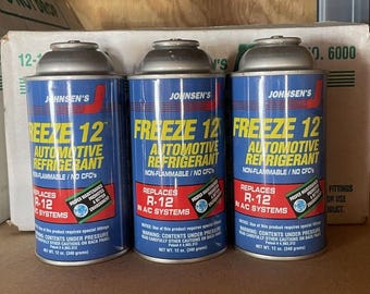 Vintage Johnsens ANYI-FREEZE 12-oz Metal Cans Full Advertising Lot of 3 Cans New