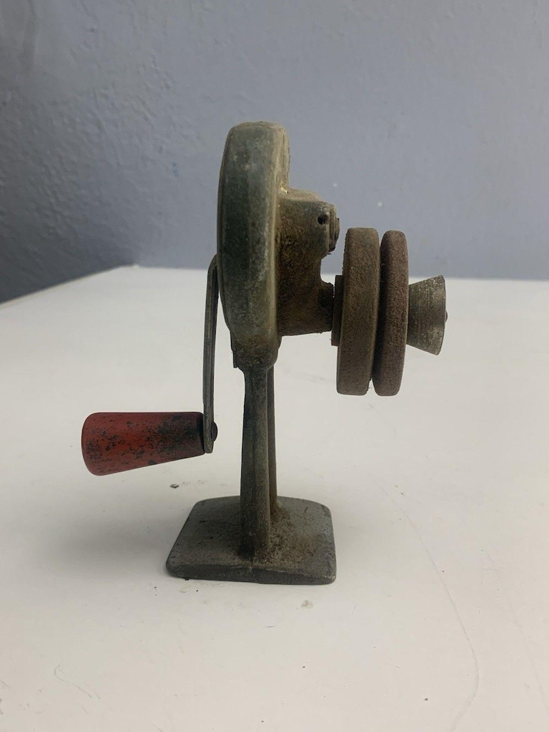 Dazey Sharpit Hand Crank Knife Sharpener Grinding Wheel Stone Vintage Pat. 1925 画像 4