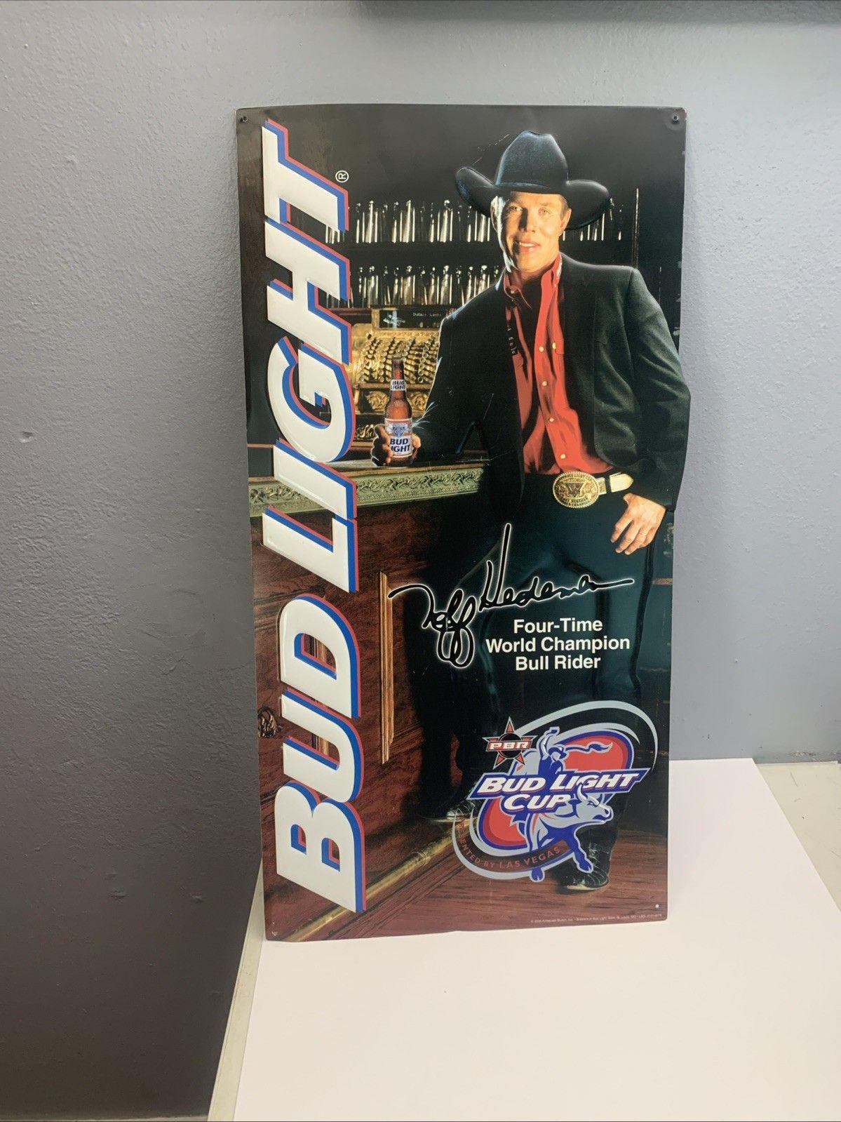 Vintage Tuff Hedeman Bud Light Bull Riding Denim Hat 2001 