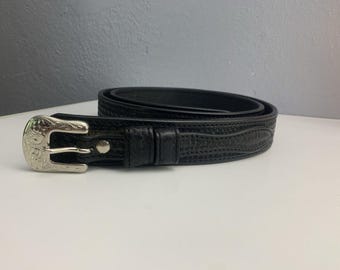 Ranger Belt Co. Saddle Style Belt, Basketweave Tooled Leather, Size 46