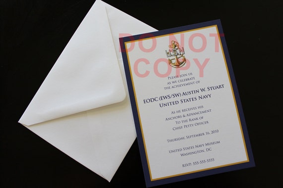 Items Similar To Usn Navy Chief Cpo Promotion Or Retirement Items Similar To Usn Navy Chief Cpo Promotion Or Retirement Invitations Patriotic Papers On