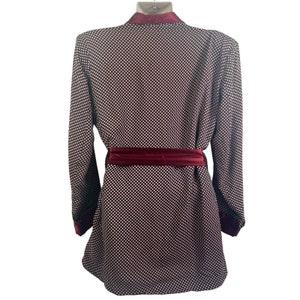 vtg 50's Royal Robes polka dot silk gentlemans smoking jacket sz XL Hugh Hefner image 7