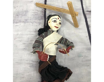 vtg Indonesian Thai Burmese marionette string puppet