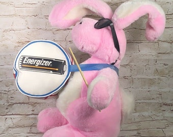 vtg 80's Energizer Bunny pink promotional plush bunny large 24'' tall