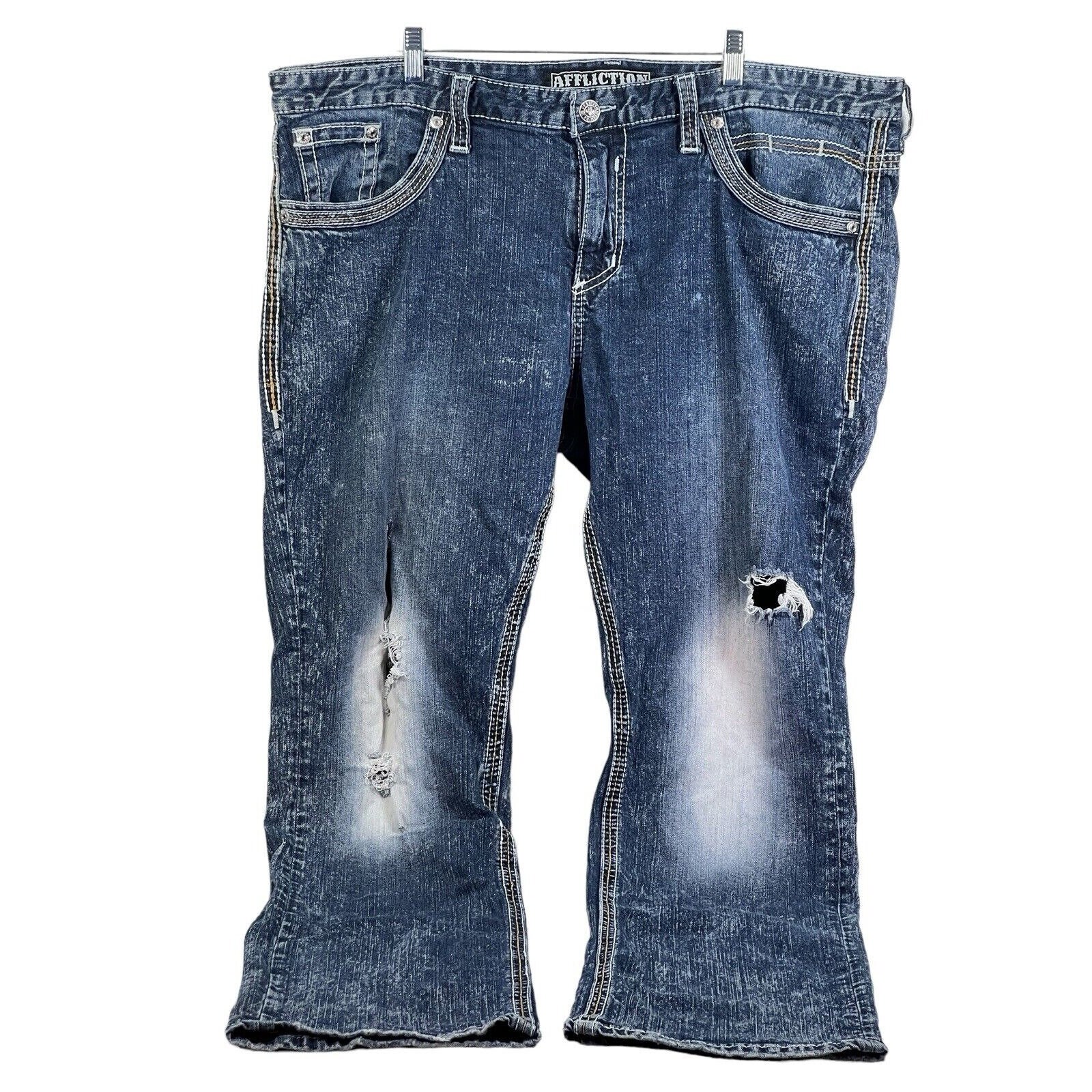 Vtg Y2k Affliction Ace Denim Jeans Men