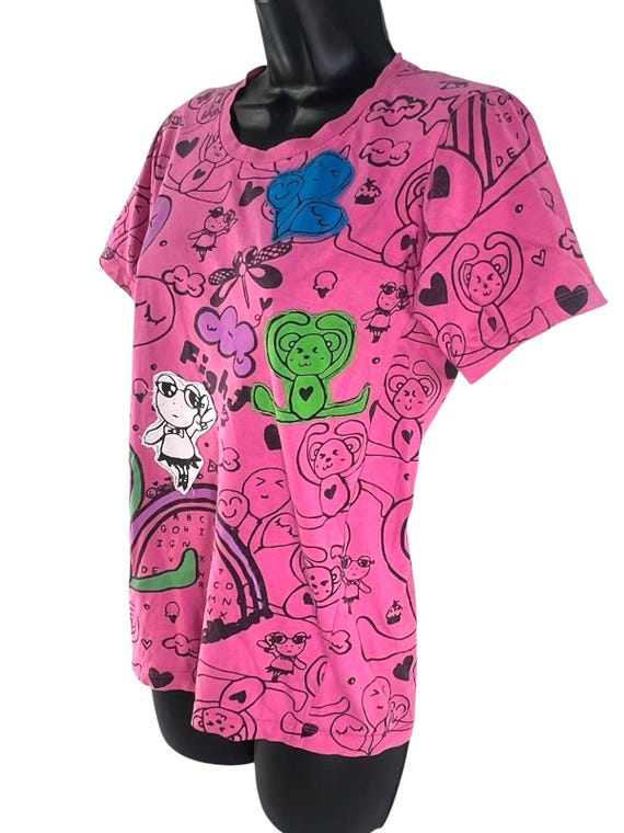 vtg Y2K innocent world patchwork classic J brand fashion designer tee sz xs View 3