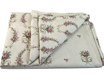 vtg shabby chic cottagecore roses cotton bed spread queen/full 80x44''