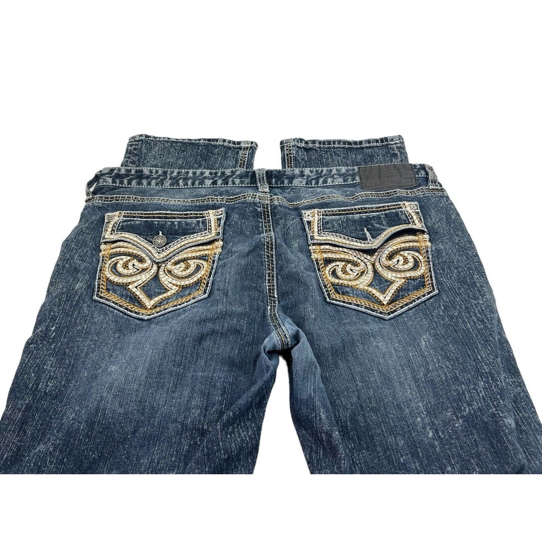 Vtg Y2k Affliction Ace Denim Jeans Men's 42 Dark Blue Vtg Y2k Affliction Ace Denim Jeans Men's 42 Dark Blue