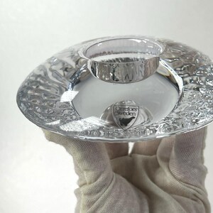 vtg 1995 ORREFORS SUÈDE Bougeoir en cristal Discus Lars Hellsten Design