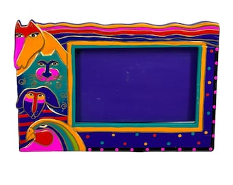 Laurel Burch Animal Friends Picture Frame Inspirational 1999 Vintage