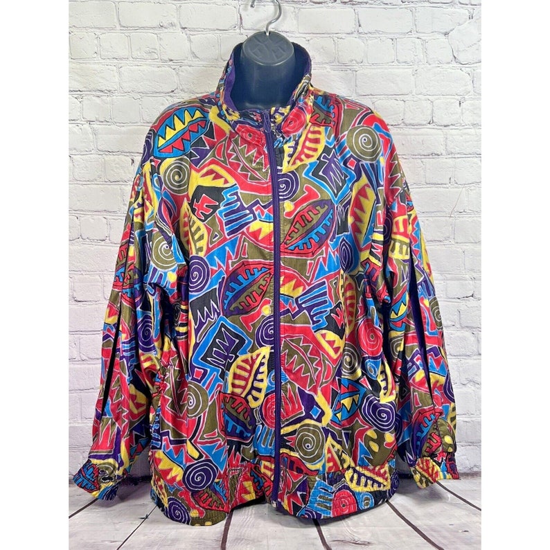 vtg 80's Lavon Jacket Unisex Track Windbreaker Bomber jacket sz XL image 2