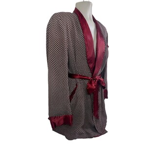 vtg 50's Royal Robes polka dot silk gentlemans smoking jacket sz XL Hugh Hefner image 4