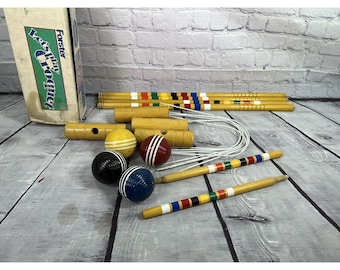 vtg 1987 Forster Croquet Set Original 4 Player Set