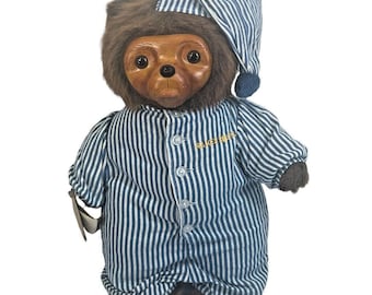 vtg Collectable Robert Raikes Teddy Bear Benjamin in Pajamas #5436 with COA 1986