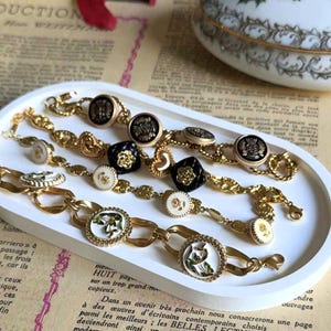 Pulsera de botones de los 80, inspiración estilo japonés, regalo original vintage y retro, acero inoxidable | Pulsera vintage DIY |