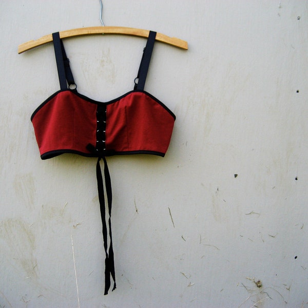 Blood Love Red Prop Top Soft Cup Bralette size Small or Medium Ready to Ship