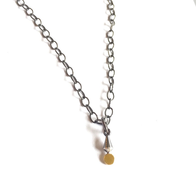 Tiny Pendulum Plumb Bob Drop Necklace Gold Silver Pendant Etsy