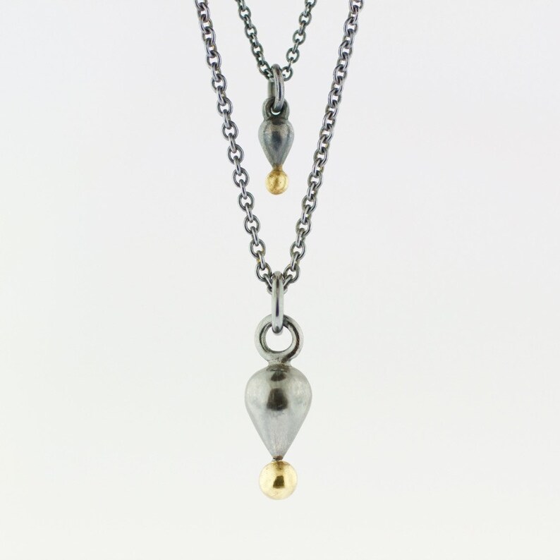 Large Size Pendulum Plumb Bob Drop Necklace Gold Silver Etsy